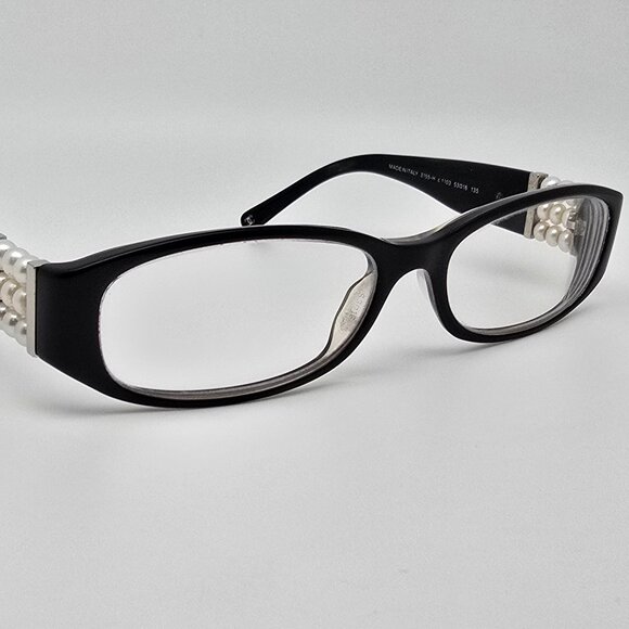 Chanel 3155-H c 1103 Collection Perle Black Eyeglasses Frame w/ Case Italy 53mm - Picture 7 of 16